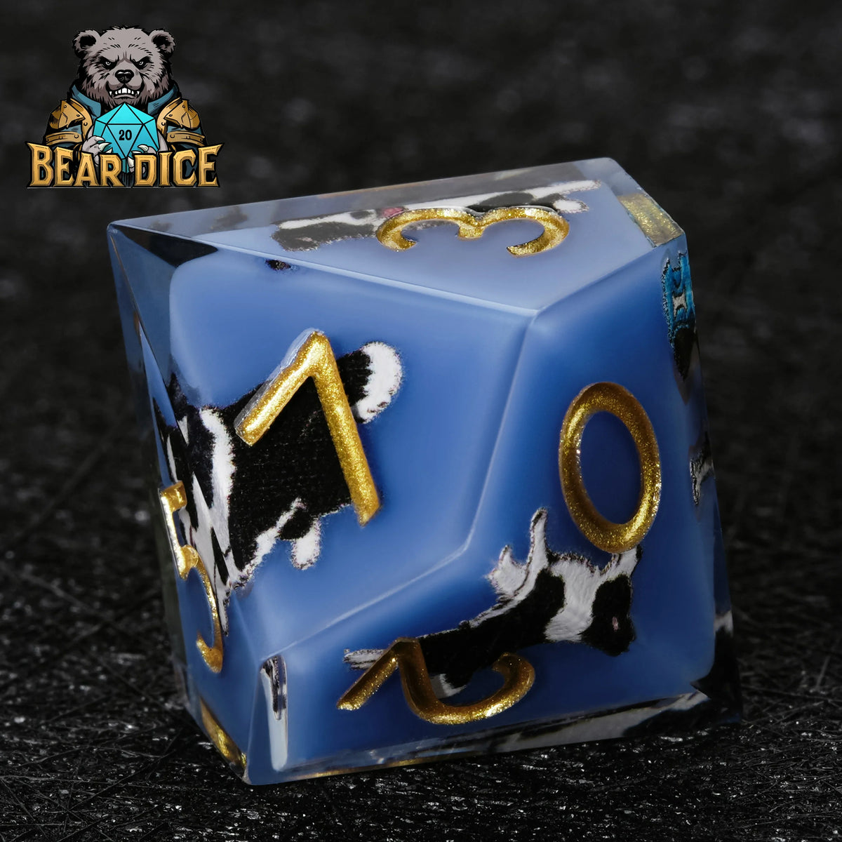 Border Collie Resin D10 Dice – alternate product view