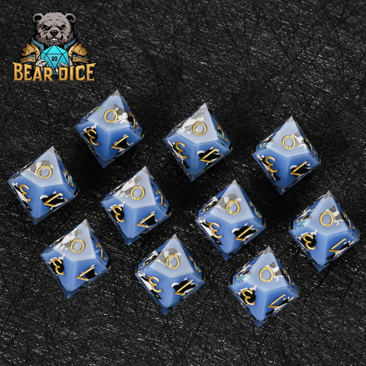 Border Collie Resin D10 Dice