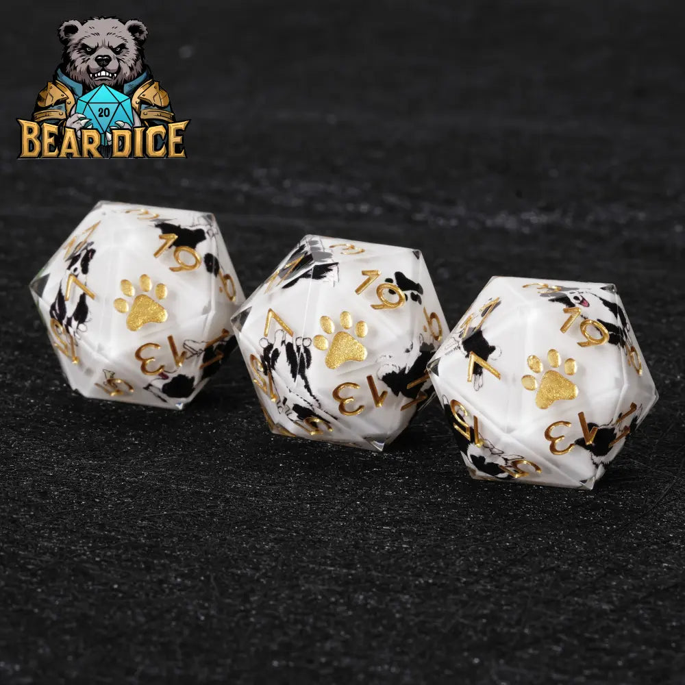 Border Collie Resin D20 Die