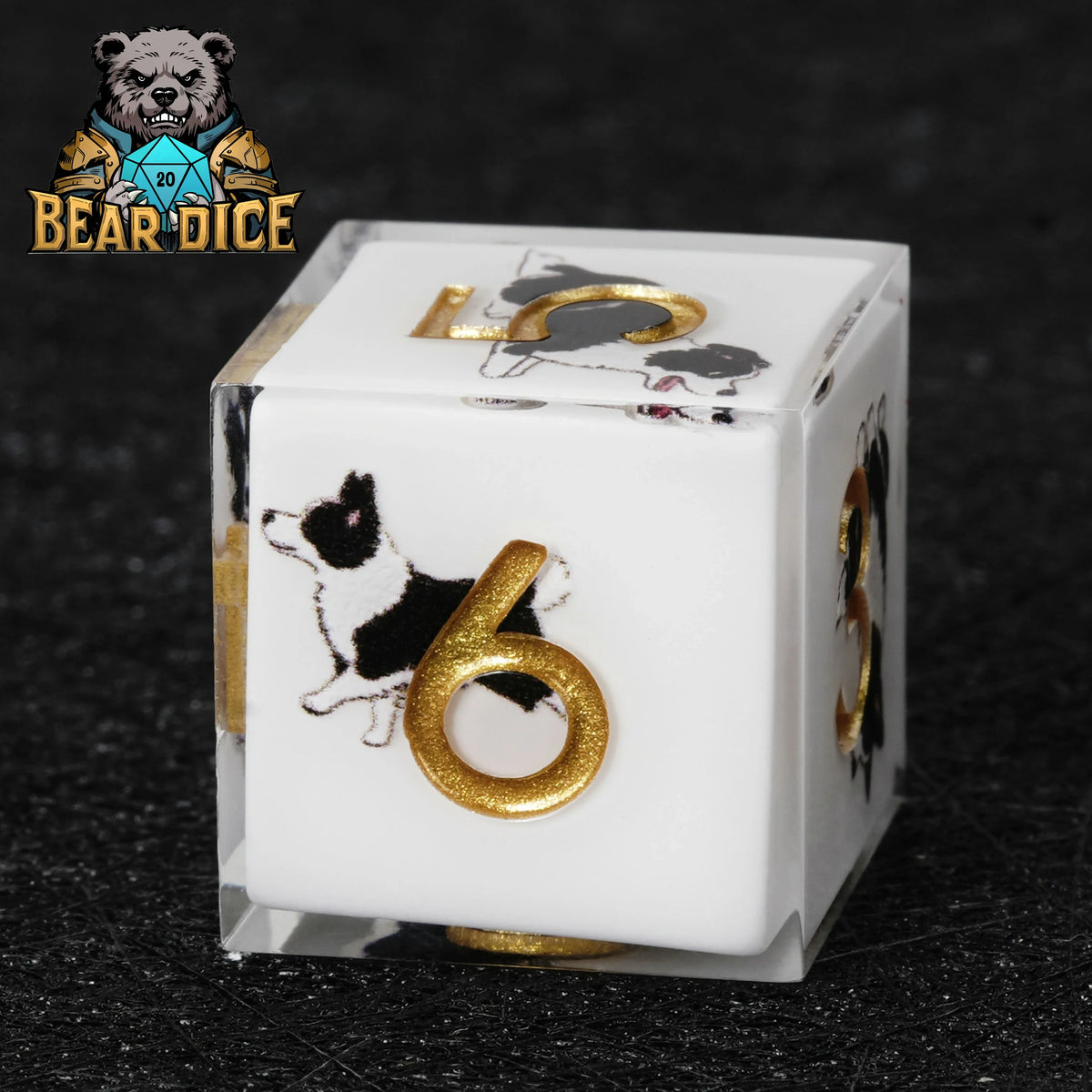 Border Collie Resin D6 Dice – alternate product view