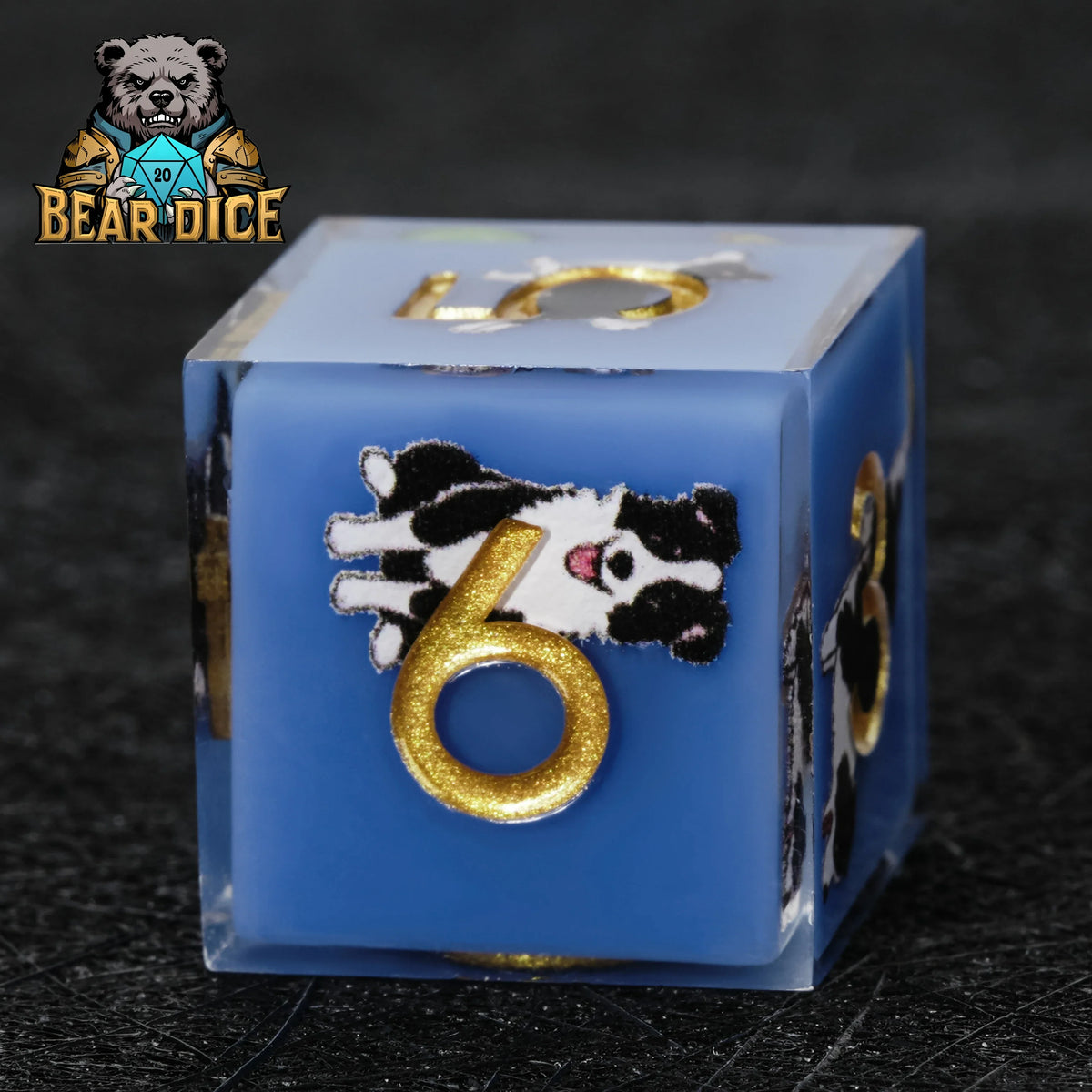 Border Collie Resin D6 Dice Set – alternate product view