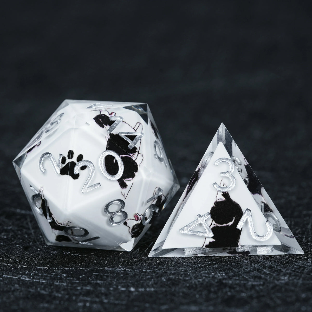 Border Collie Resin RPG Dice Set – alternate product view