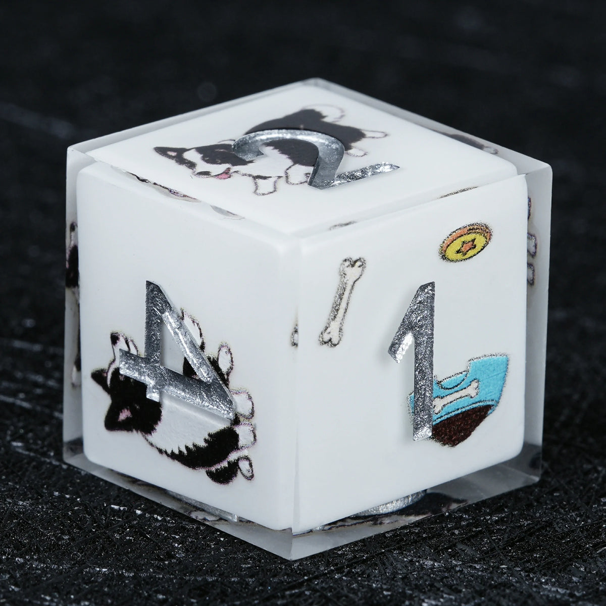 Border Collie Resin RPG Dice Set – alternate product view