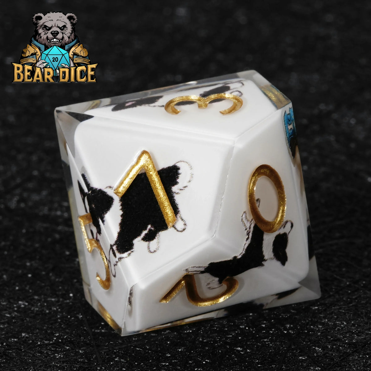 Border Collie White Resin D10 Die – Glitter – alternate product view