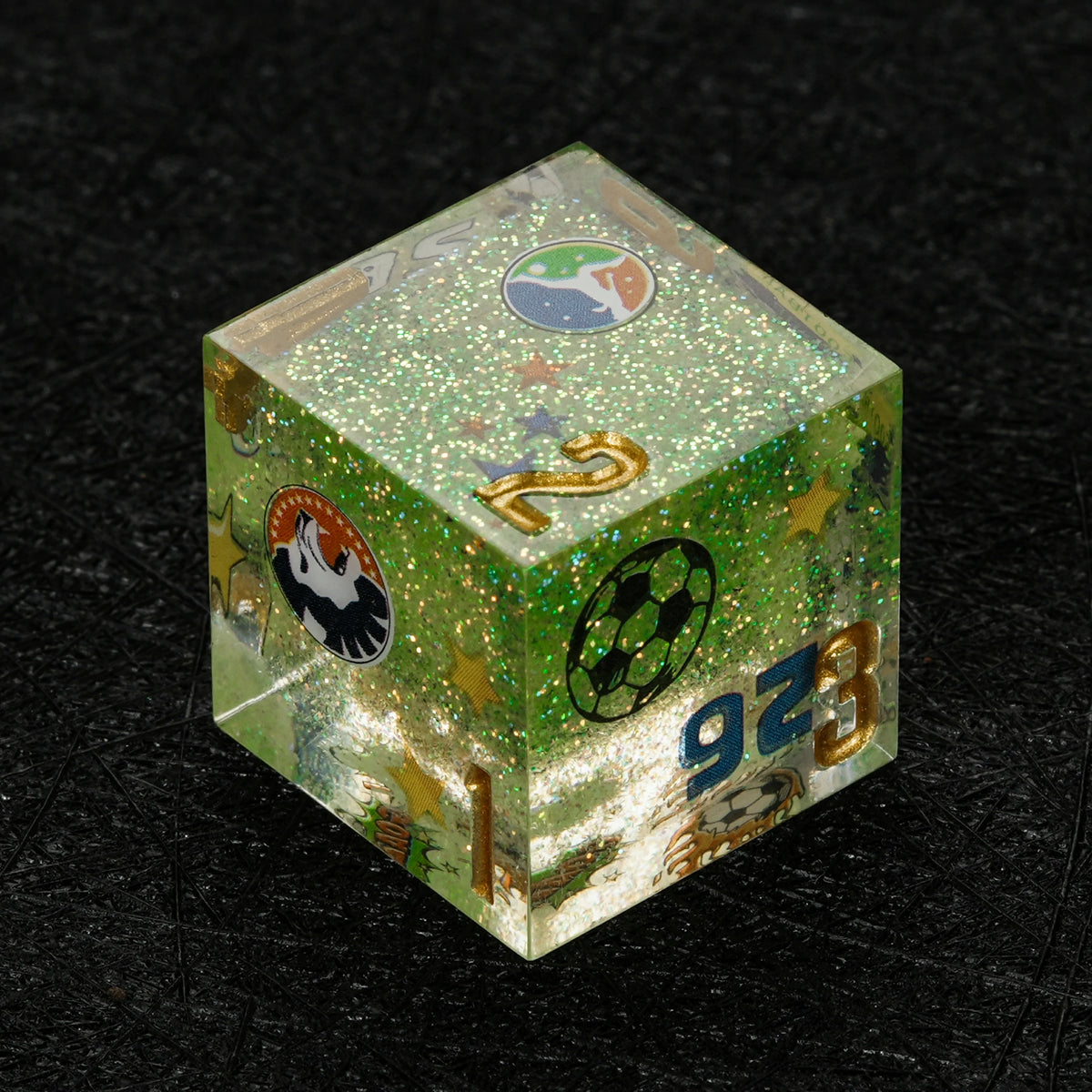 Brazil Soccer Resin DND Dice Set – Glitter – World Cup – alternate product view