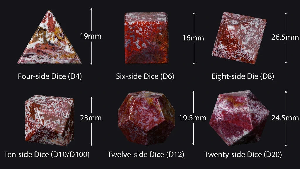 Brecciated Jasper Gemstone RPG Dice Set – alternate product view