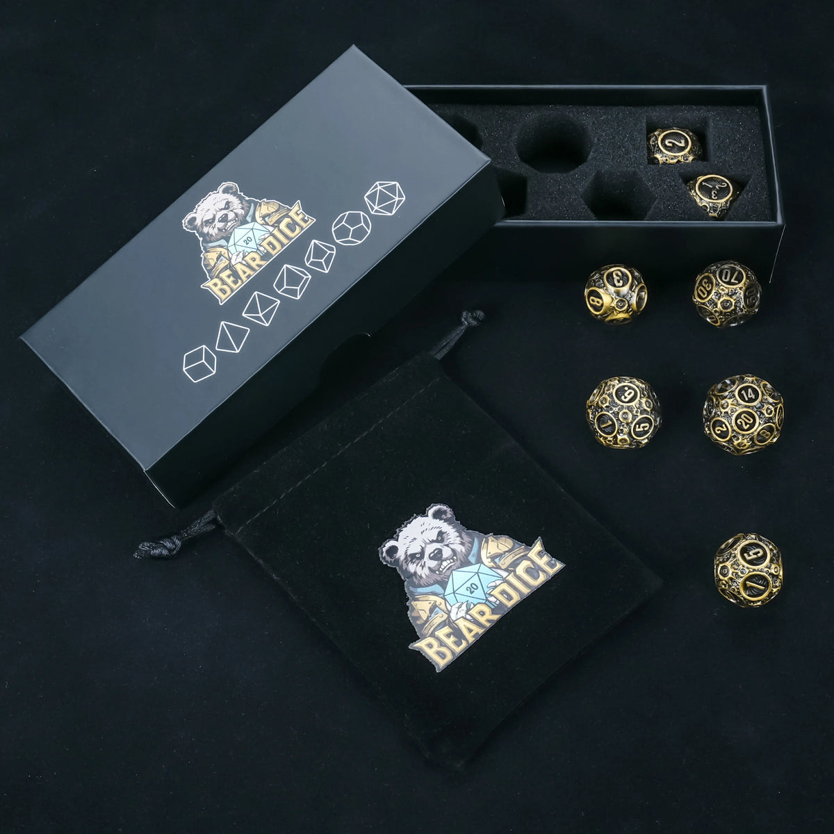 Bronze Planet Metal DND Dice Set – alternate product view