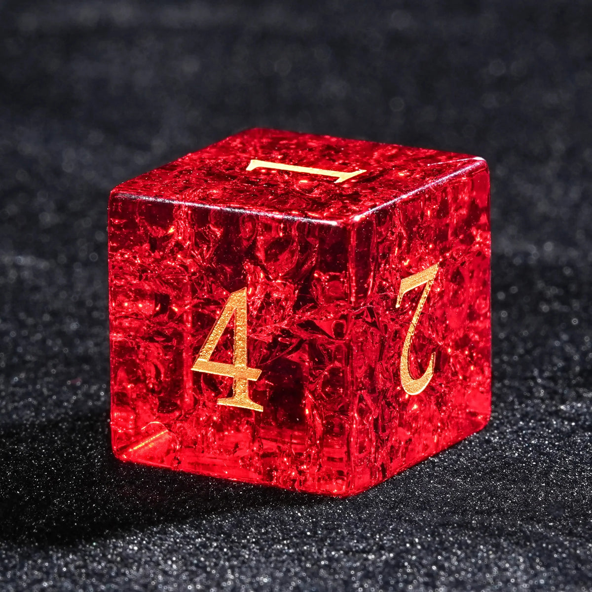 Burst Gem Gemstone DND Dice Set – DND Burst Red Clear Glass D6 Dice