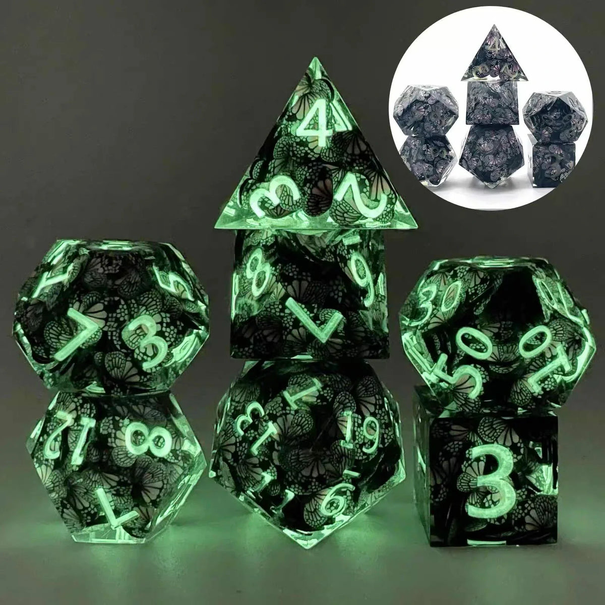 Butterfly Resin Sharp Edge Dice Set