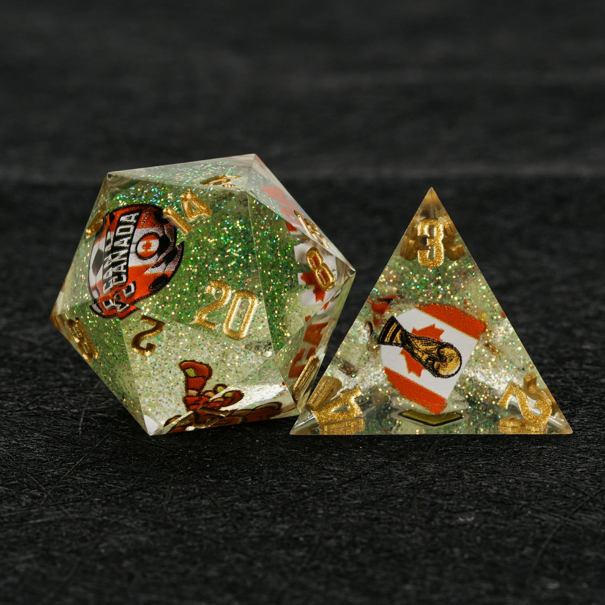 Canada Soccer Resin DND Dice Set – Glitter – alternate product view