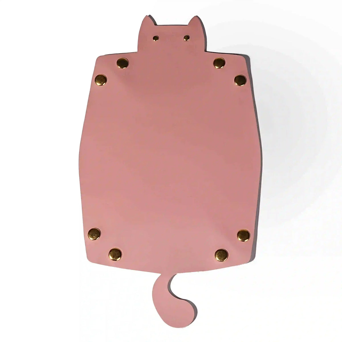 Cat Dice Tray – Leather – Pink leather foldable cat dice tray with smooth back