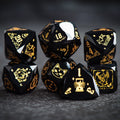 Cat Gemstone DND Dice Set – Moon Obsidian – alternate product view