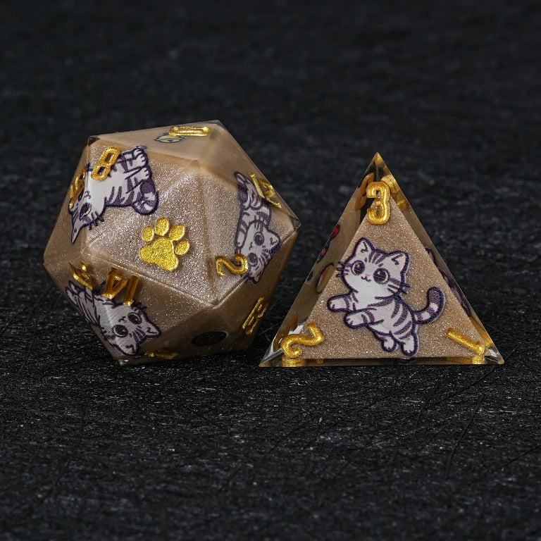 Cat Resin DND Dice Set – American Shorthair – alternate product view