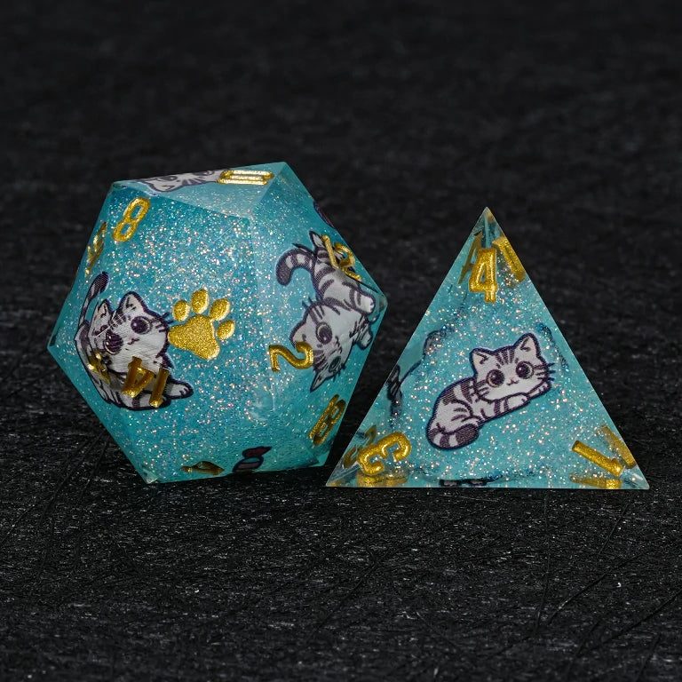 Cat Resin DND Dice Set – American Shorthair – alternate product view