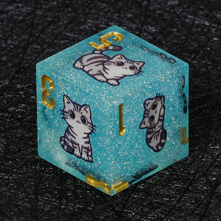 Cat Resin DND Dice Set – American Shorthair – alternate product view