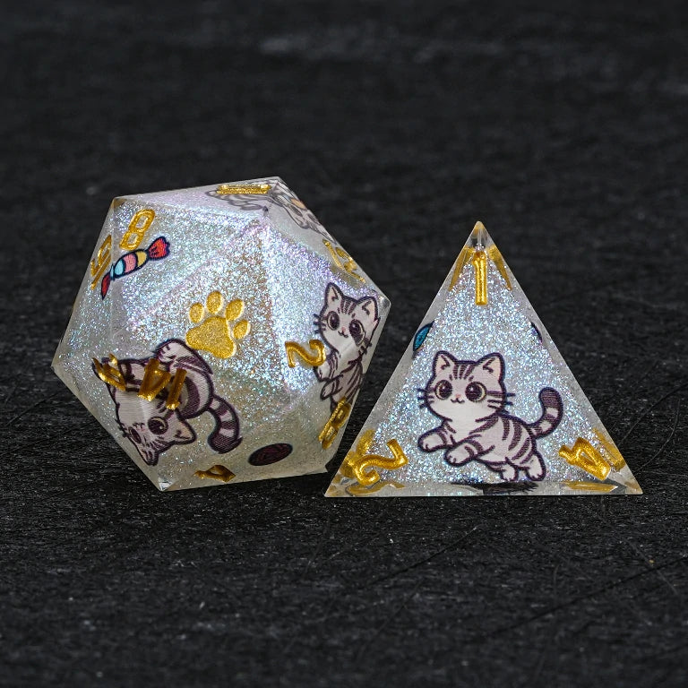 Cat Resin DND Dice Set – American Shorthair – alternate product view
