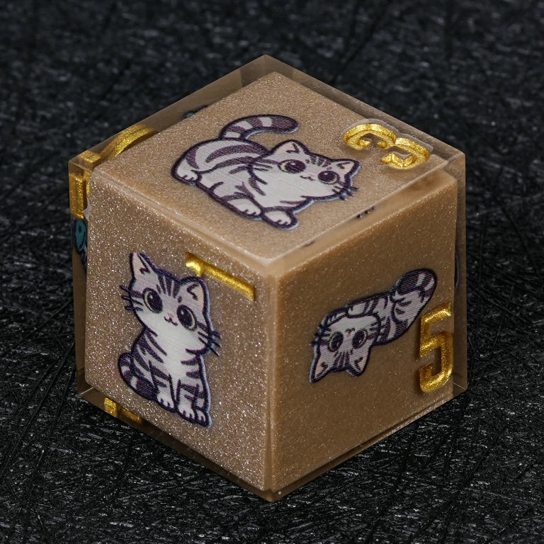 Cat Resin DND Dice Set – American Shorthair – alternate product view