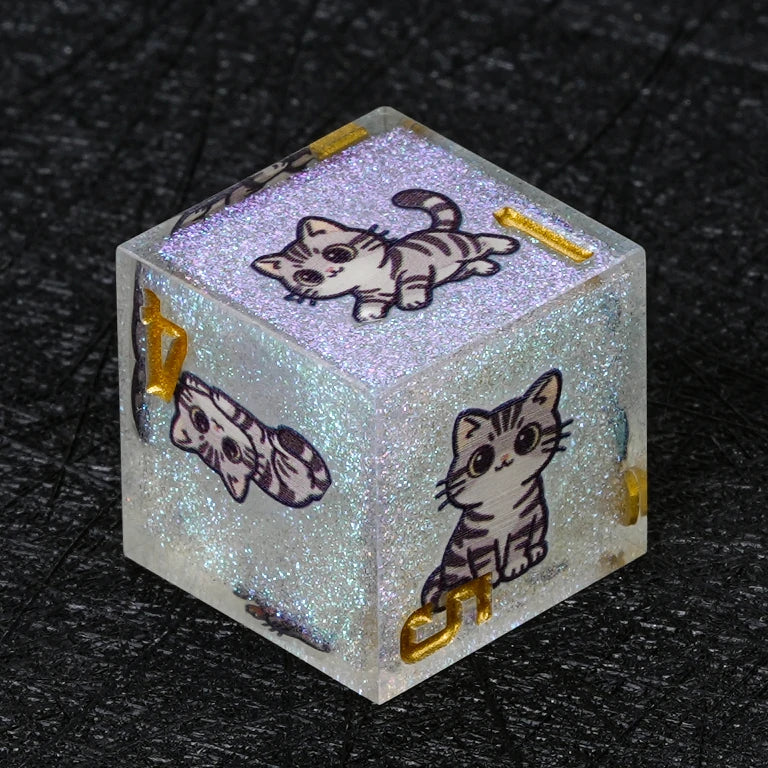Cat Resin DND Dice Set – American Shorthair – alternate product view