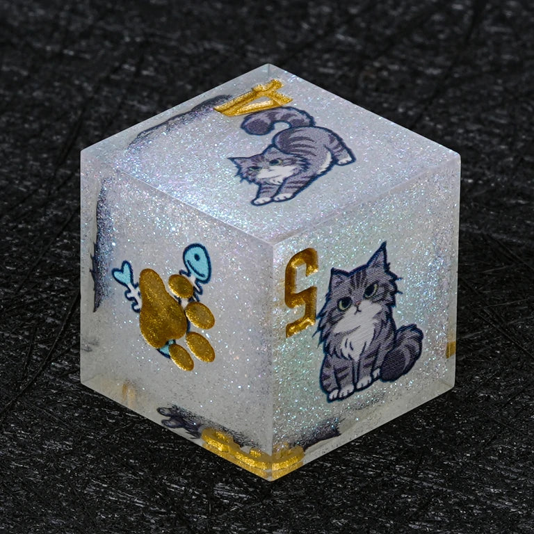 Cat Resin DND Dice Set – Maine Coon – alternate product view