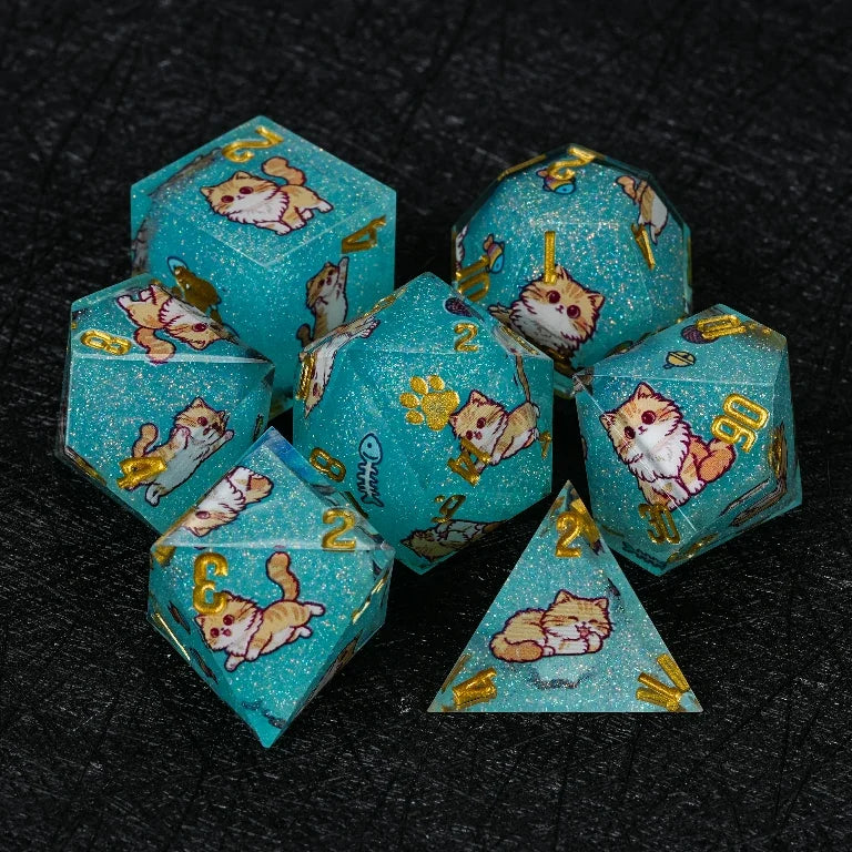Cat Resin DND Dice Set – Persian