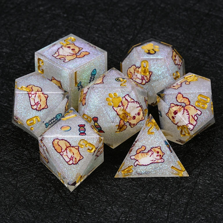 Cat Resin DND Dice Set – Persian – alternate product view