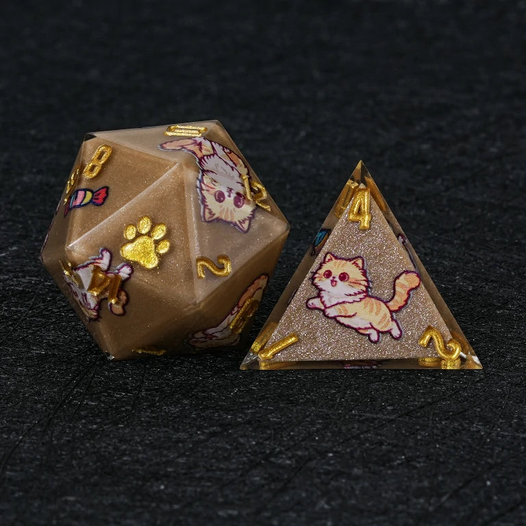 Cat Resin DND Dice Set – Persian – alternate product view