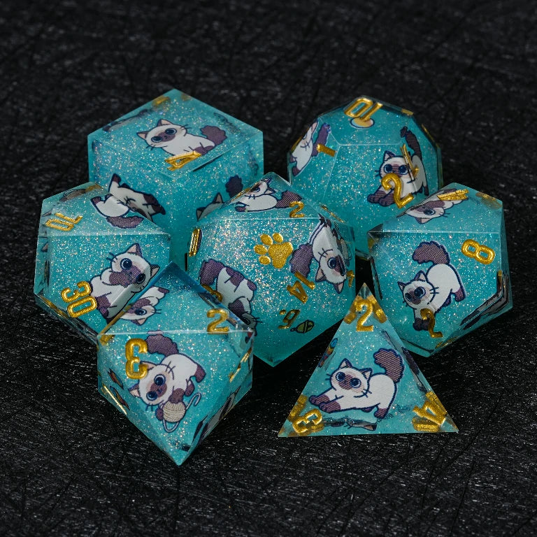 Cat Resin DND Dice Set – Ragdoll – alternate product view