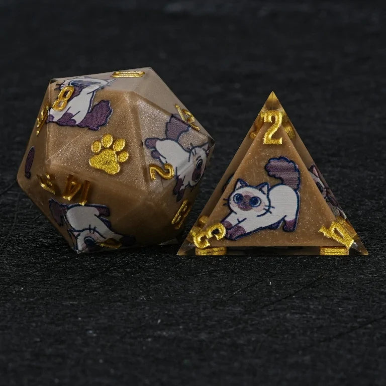 Cat Resin DND Dice Set – Ragdoll – alternate product view