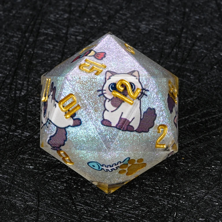 Cat Resin DND Dice Set – Ragdoll – alternate product view