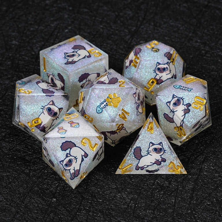 Cat Resin DND Dice Set – Ragdoll – alternate product view