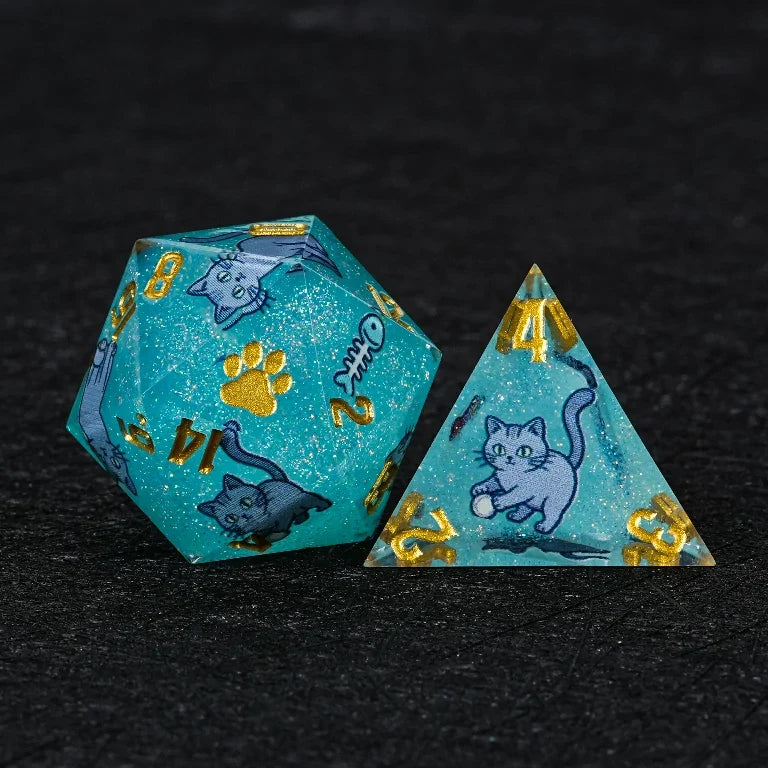 Cat Resin DND Dice Set – Russian – alternate product view