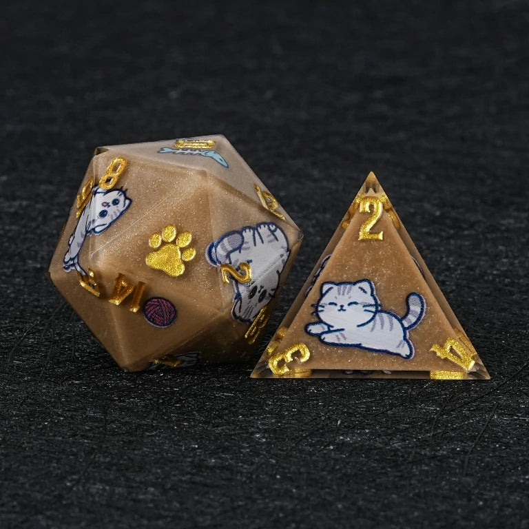 Cat Resin DND Dice Set – Scottish Fold – alternate product view
