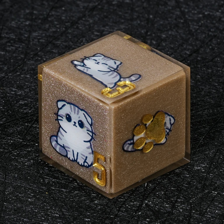 Cat Resin DND Dice Set – Scottish Fold – alternate product view
