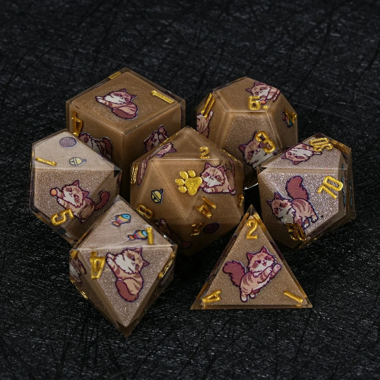 Cat Resin DND Dice Set – Siberian