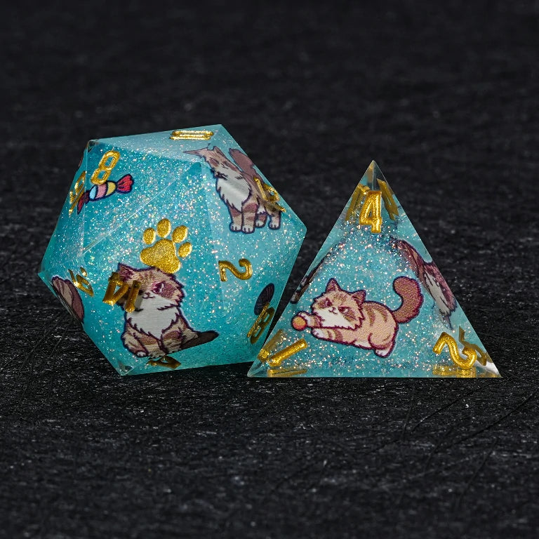 Cat Resin DND Dice Set – Siberian – alternate product view