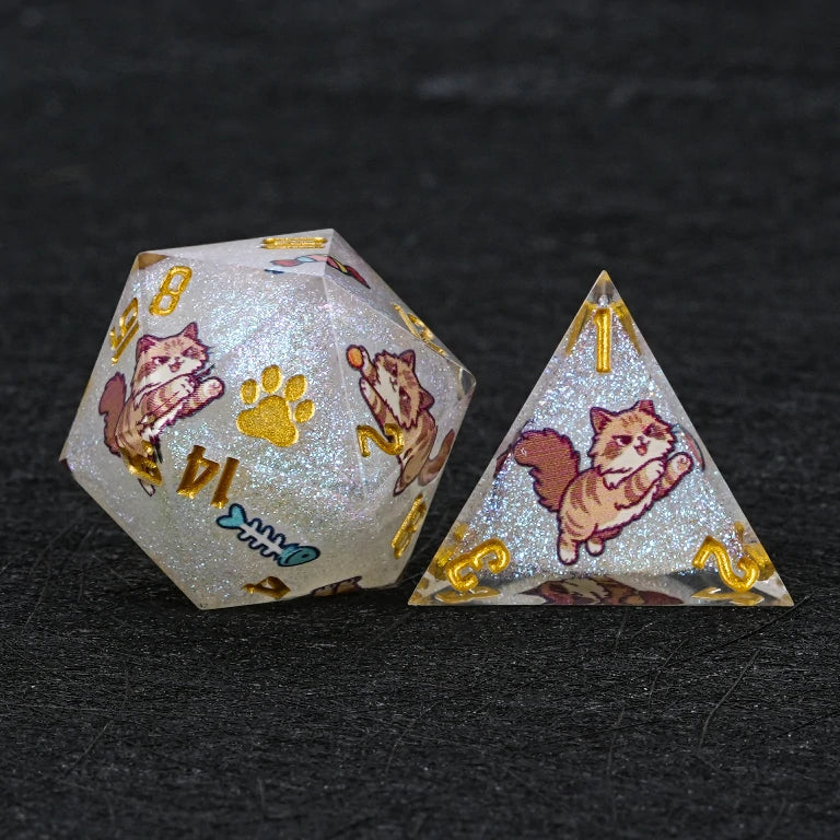 Cat Resin DND Dice Set – Siberian – alternate product view