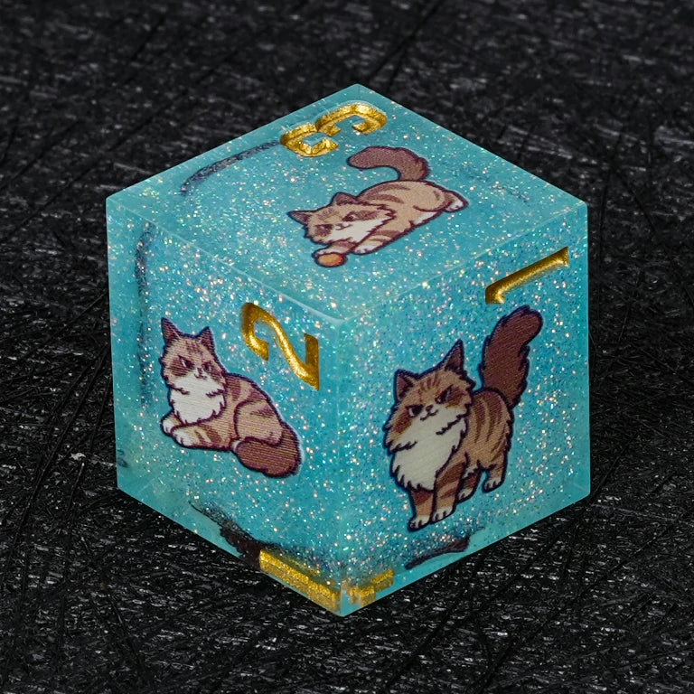Cat Resin DND Dice Set – Siberian – alternate product view