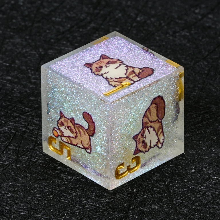 Cat Resin DND Dice Set – Siberian – alternate product view