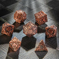 Celtic Knot Metal DND Dice Set – Ancient Copper – Celtic Knot - ancient red copper metal solid dice set