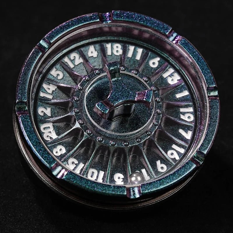 Charm Roulette Metal Spinner Dice Set – Unique Metal DND Dice Spinner - Spinning Steel Ball D20 Roulette Dice