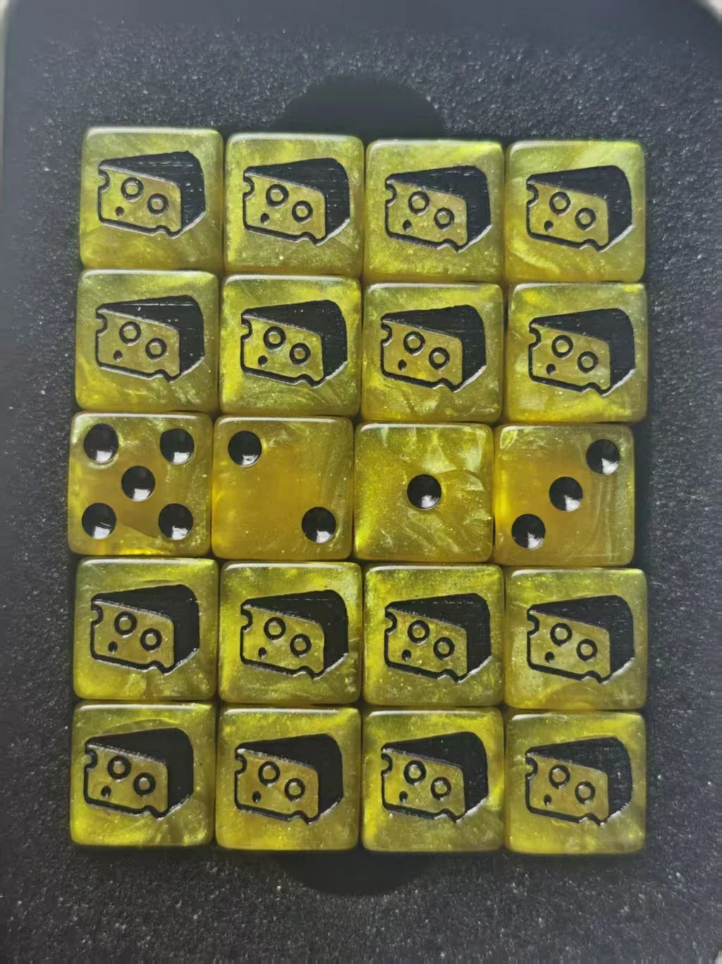 Cheese Swirl Acrylic D6 Dice