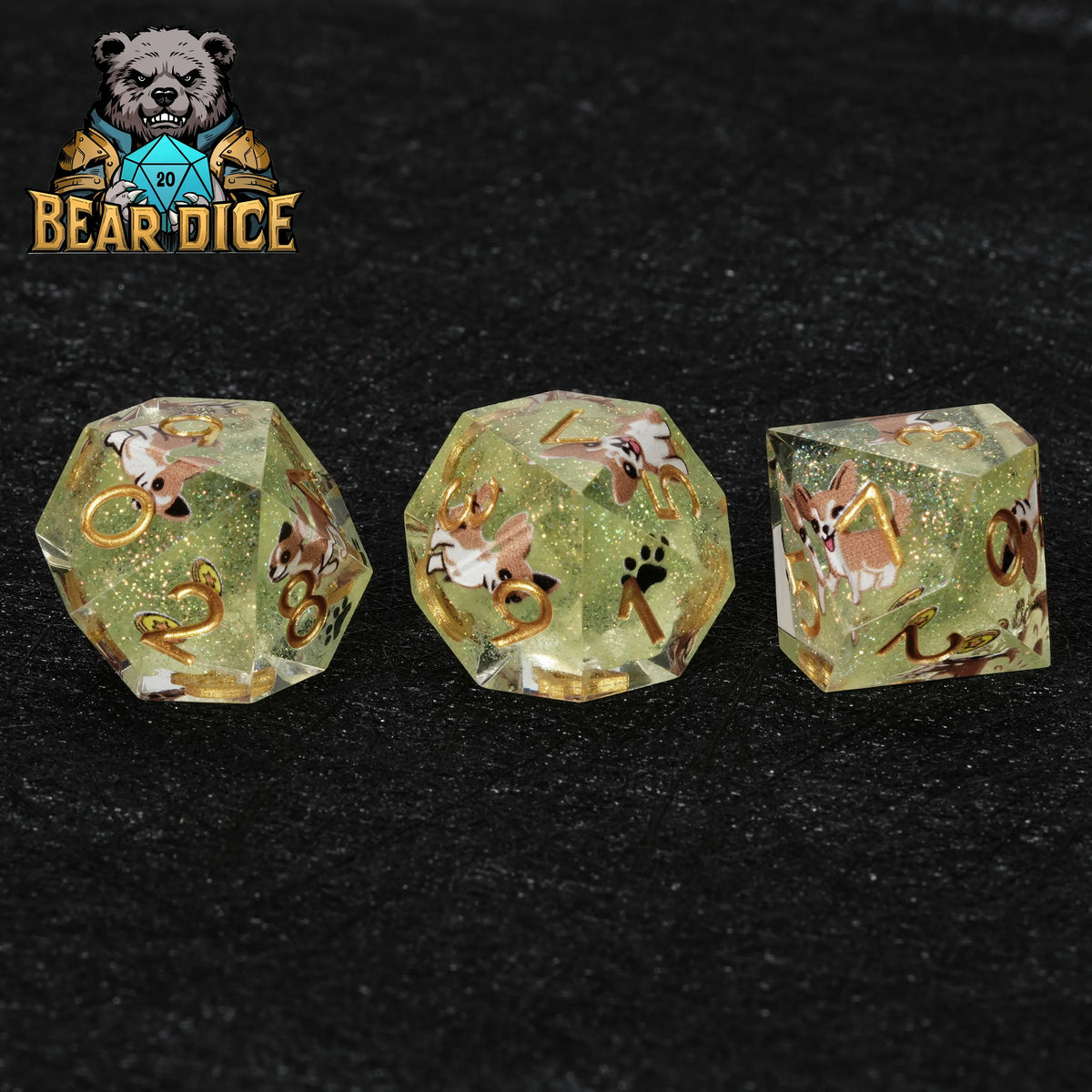 Chihuahua Resin D10 Dice – Glitter – alternate product view