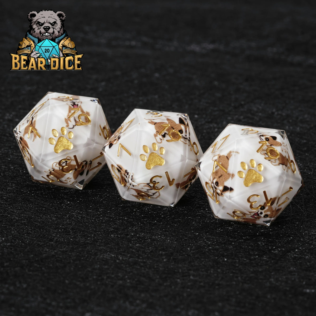 Chihuahua Resin D20 Dice