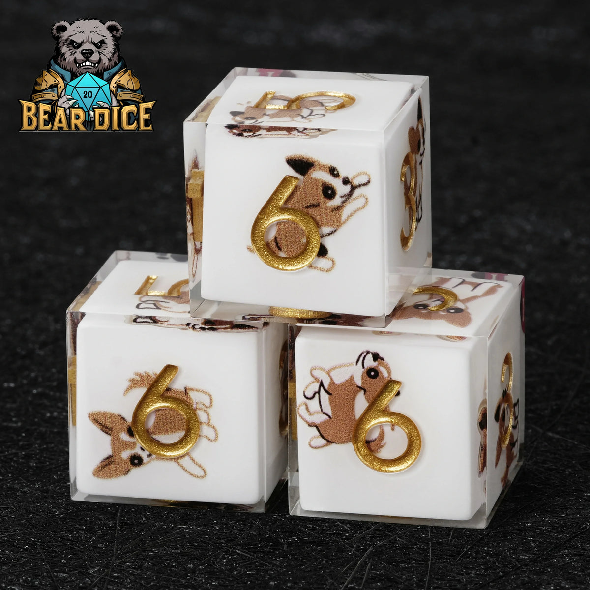 Chihuahua Resin D6 Dice
