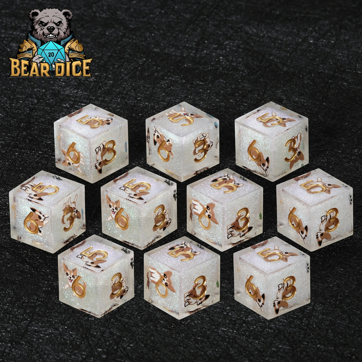 Chihuahua Resin D6 – Glitter D6 Dice