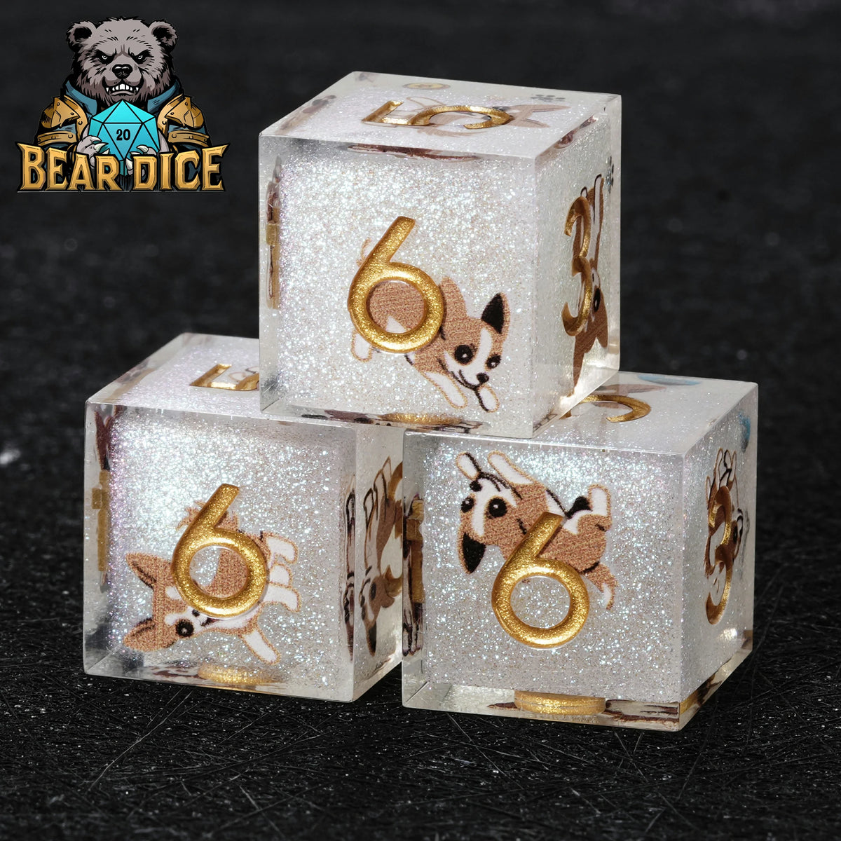 Chihuahua Resin D6 – Glitter D6 Dice – alternate product view