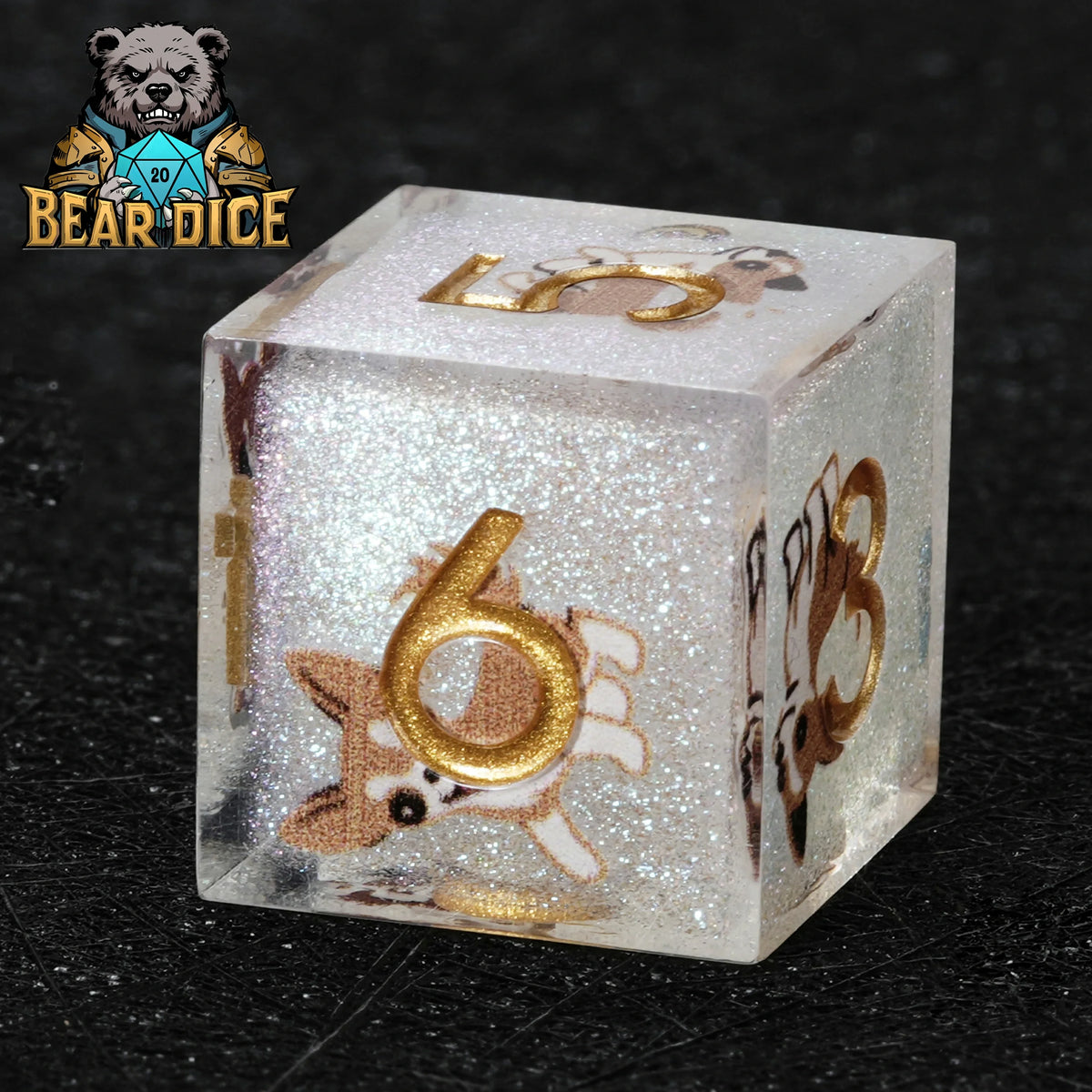 Chihuahua Resin D6 – Glitter D6 Dice – alternate product view