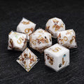 Chihuahua Resin DND Dice Set – Kickstarter Dice – Sharp-Edged White Resin Chihuahua DND Dice Set