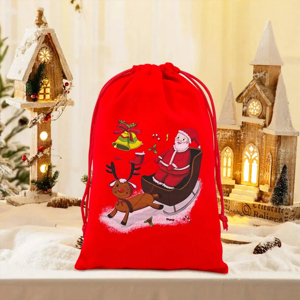 Christmas Dice Box – Drawstring Board – Christmas themed drawstring bag for board game dice storage, cute velvet gift