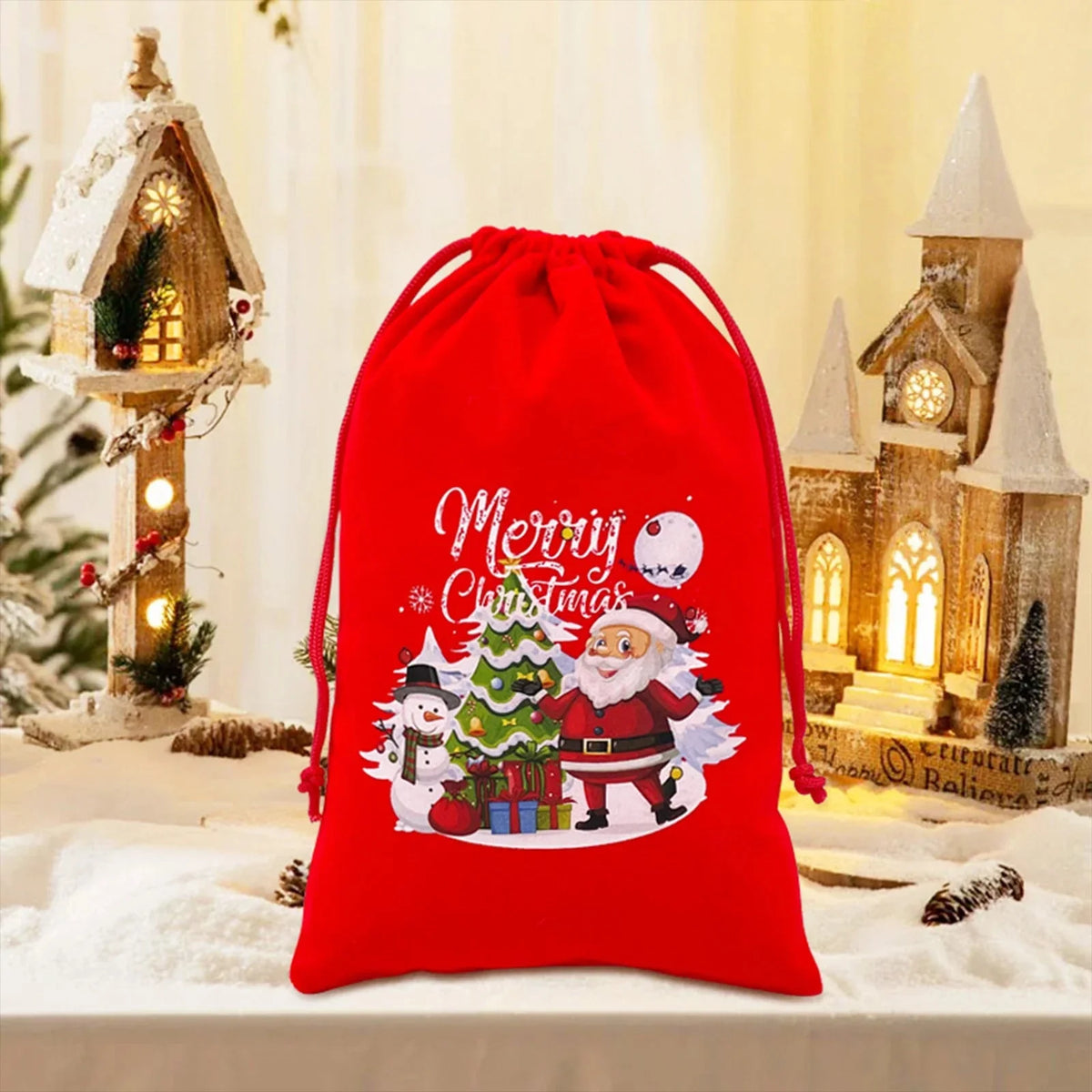 Christmas Dice Box – Drawstring Board – Christmas themed drawstring bag for board game dice storage, cute velvet gift